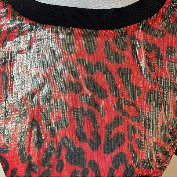 Alice & Olivia metallic leopard print cropped top 17949 - Picture 4 of 7